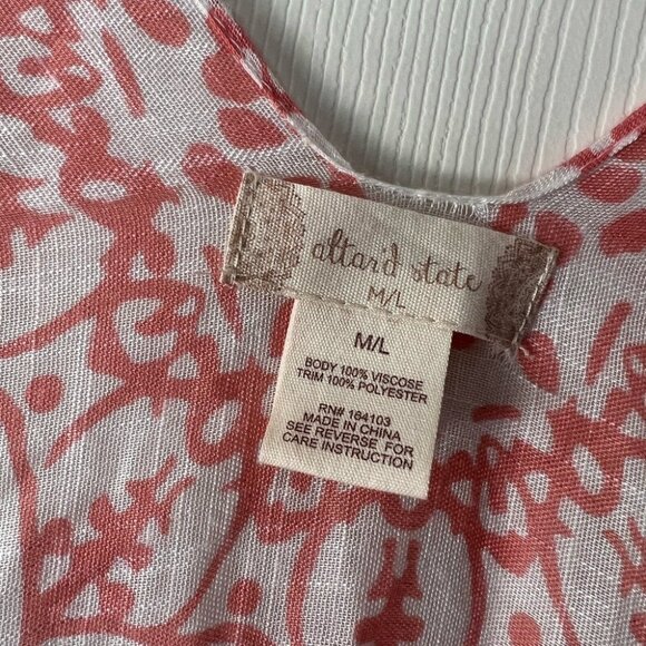 Altard State Boho Kimono Cardigan Open Front Cover Up Pink White Mandala Sz M/L - Picture 3 of 5